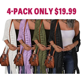 Women's knitted cardigan loose open coat